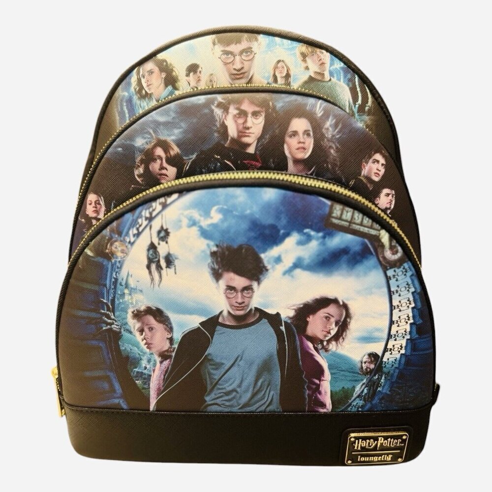 Harry Potter TRILOGY SERIES 2 Triple Pocket Loungefly Wizardry Mini Backpack NWT